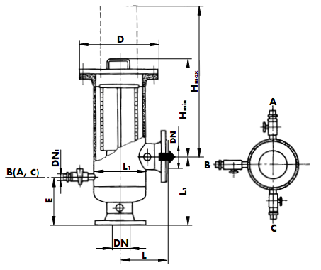 Plinski filter - odvajač kondenzata TIP PFK-K